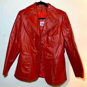 Casual Corner orange leather jacket